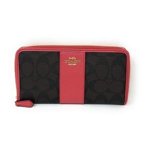 COACH NWT Accordion Zip Wallet Signature Canvas